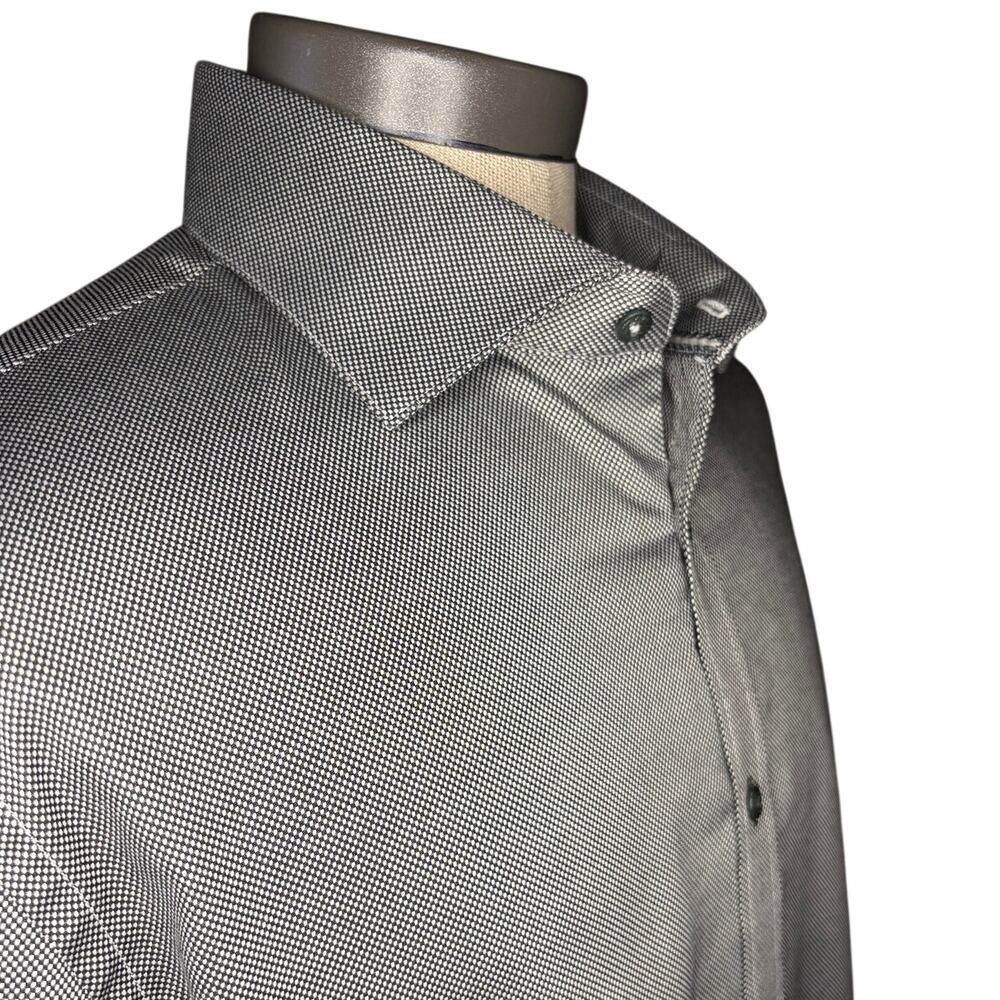 Robert Graham Men's Black Gray Micro-Geometric Button-up Dress Shirt 17.5